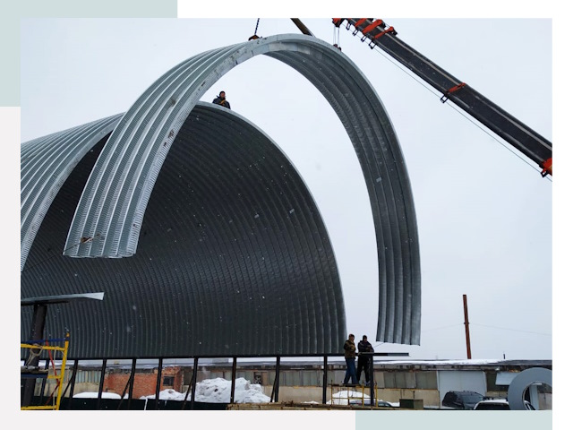 Полукруглые ангары в Кушве